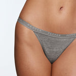 Supima® Cotton String Thong 3 Pack Heather Grey/White/Black