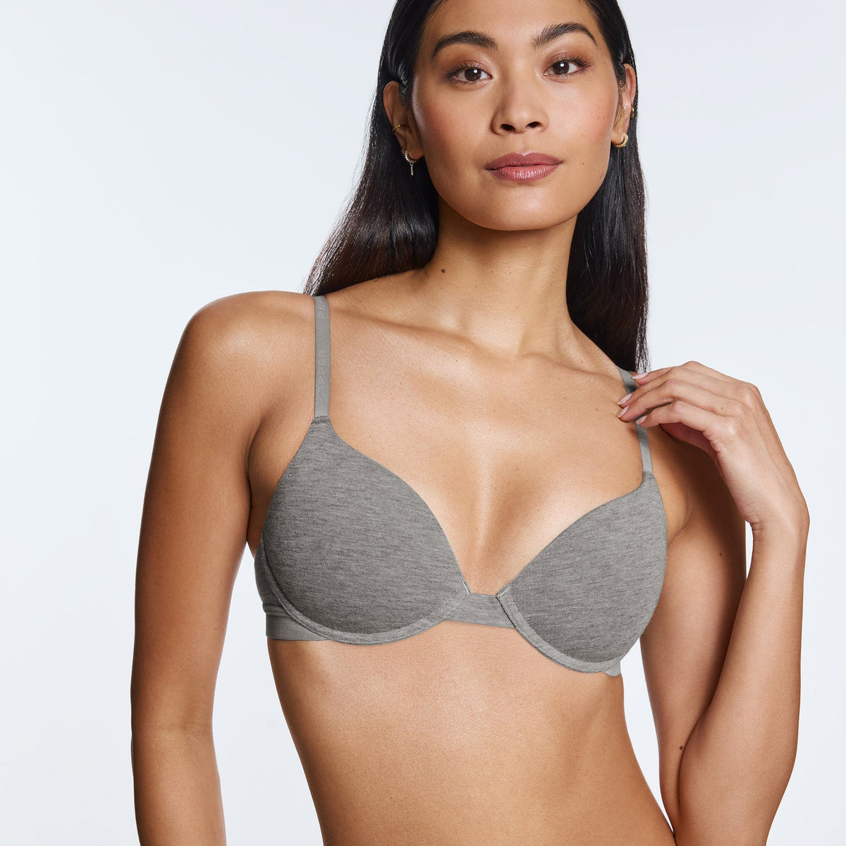 Supima® Cotton Lift Up Bra Duo Black/Heather Grey