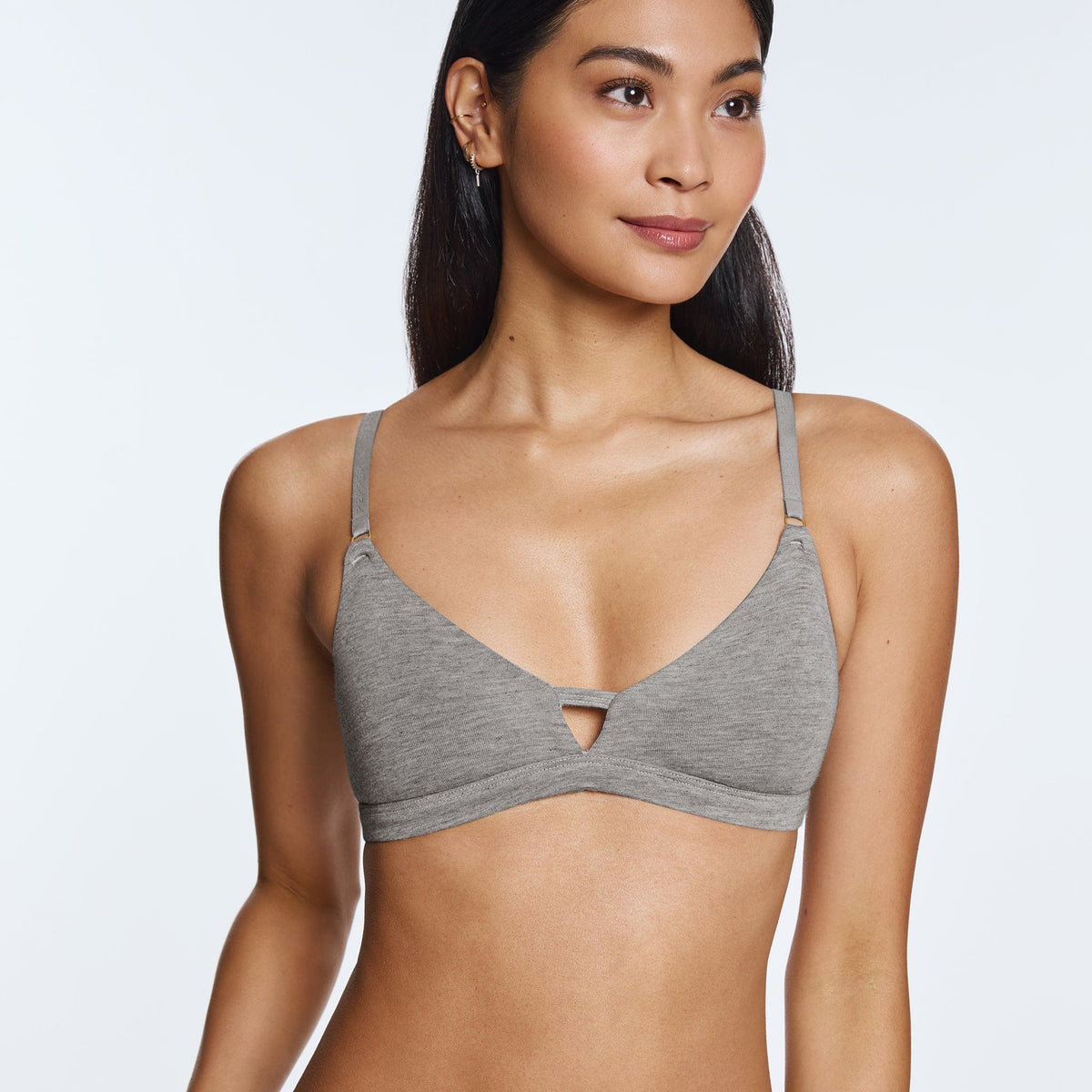 Supima® Cotton Wirefree Bra Duo Heather Grey