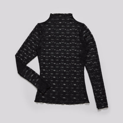Lace Long Sleeve Top Black