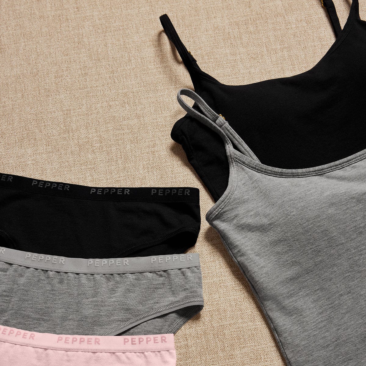 Supima® Cotton Cami Bra Black
