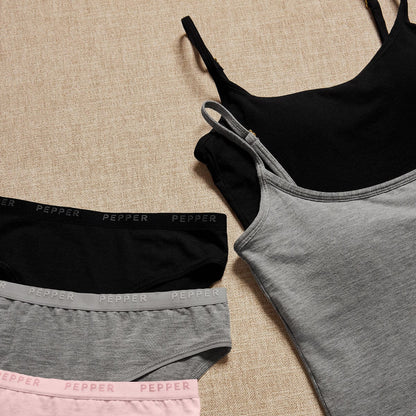 Supima® Cotton Cami Bra Black