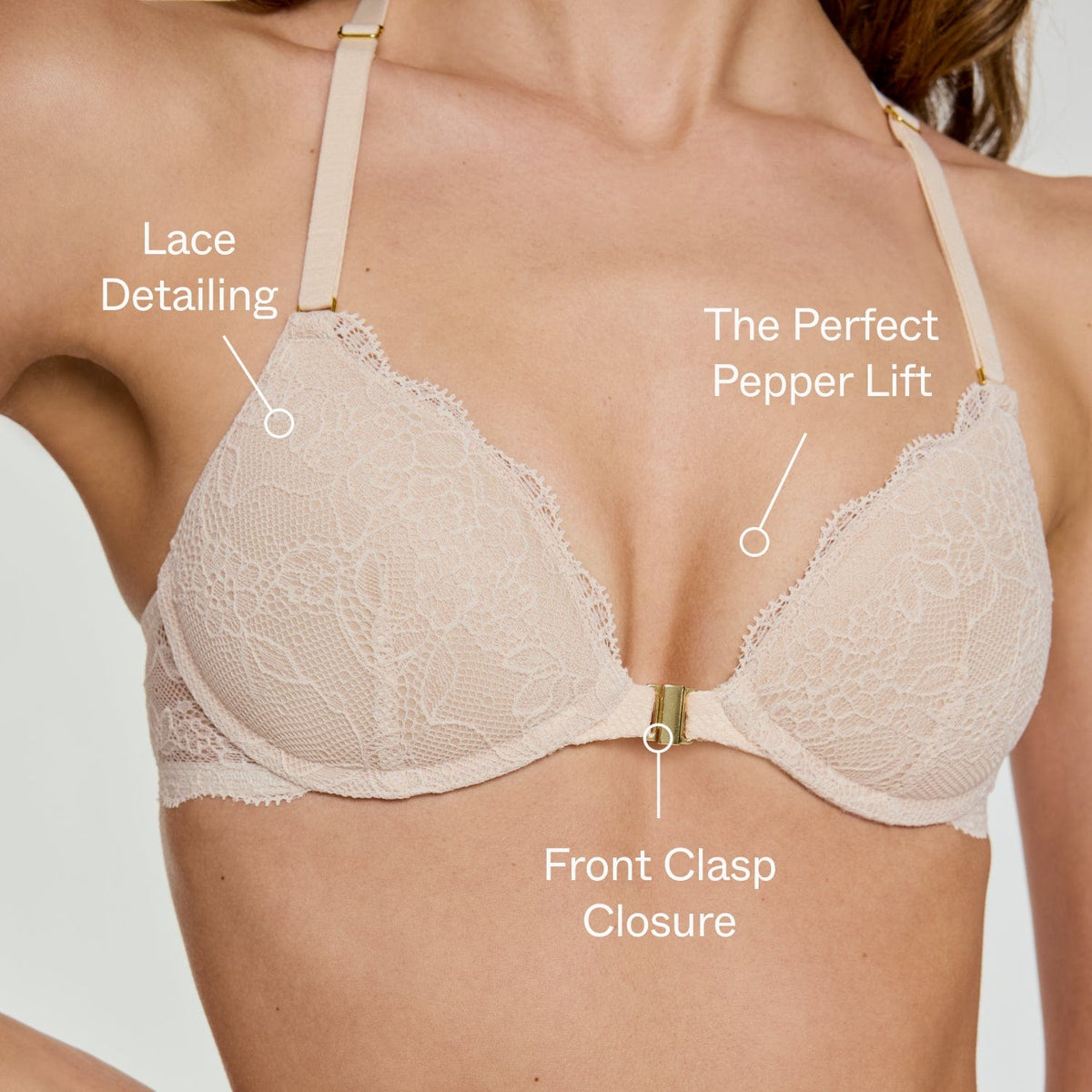 Lace Racerback Lift Up Bra Rosette