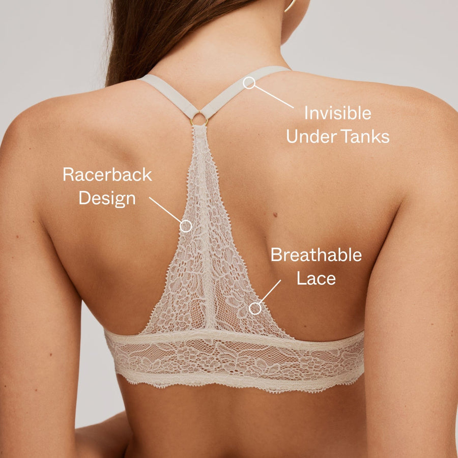 Lace Racerback Lift Up Bra Black