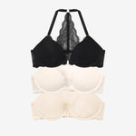 Lace Racerback Lift Up Bra Trio Bundle