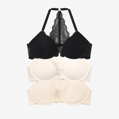 Lace Racerback Lift Up Bra Trio Bundle
