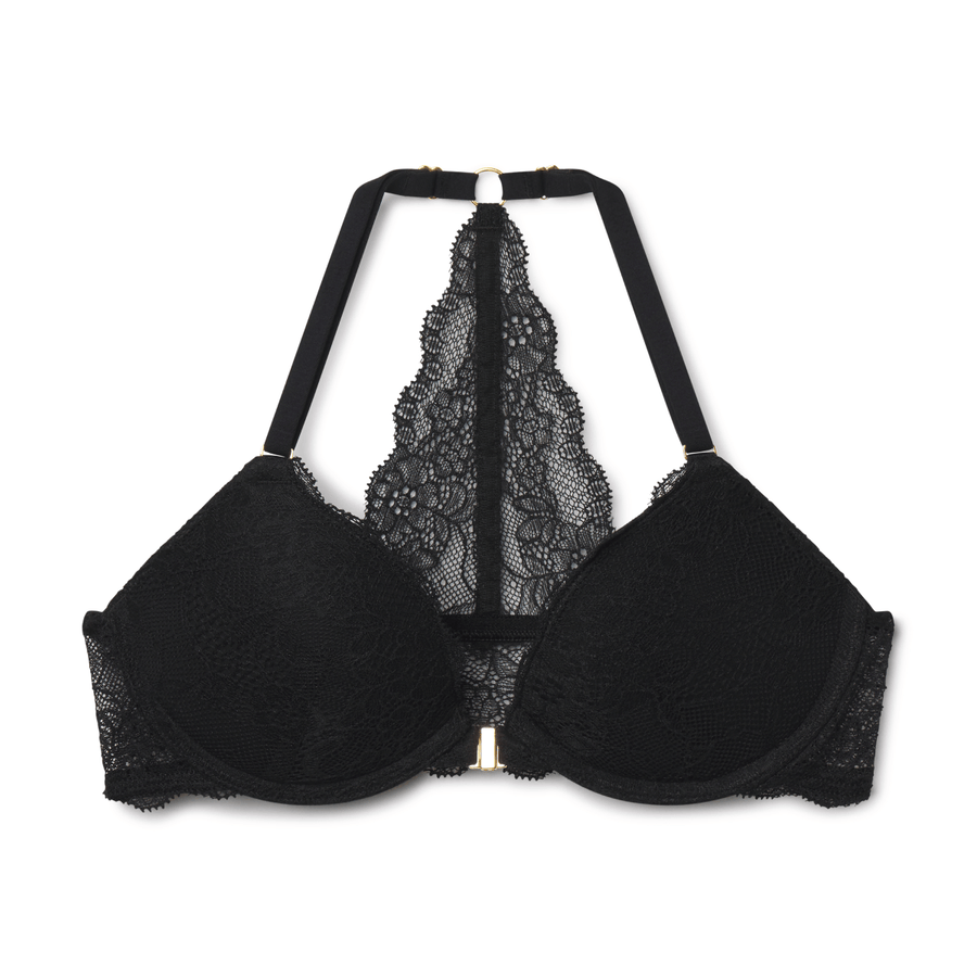 Lace Racerback Lift Up Bra Black