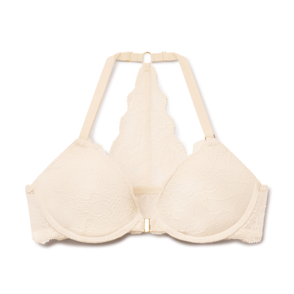 Lace Racerback Lift Up Bra Sand