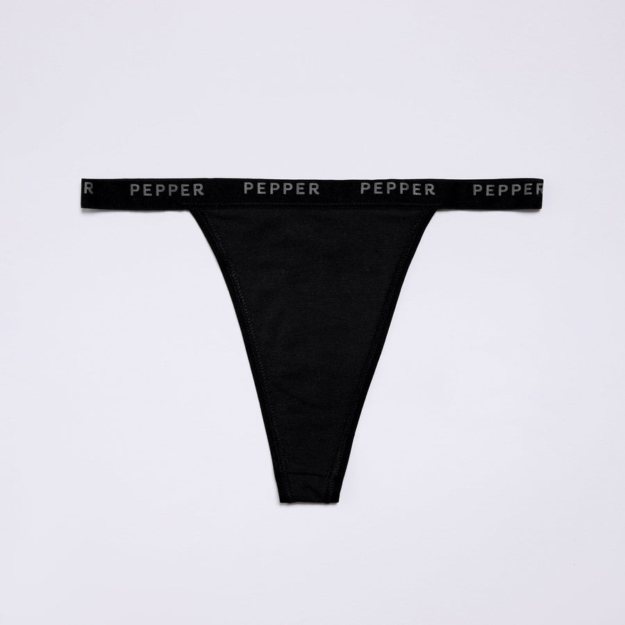 Supima® Cotton String Thong 3 Pack Black