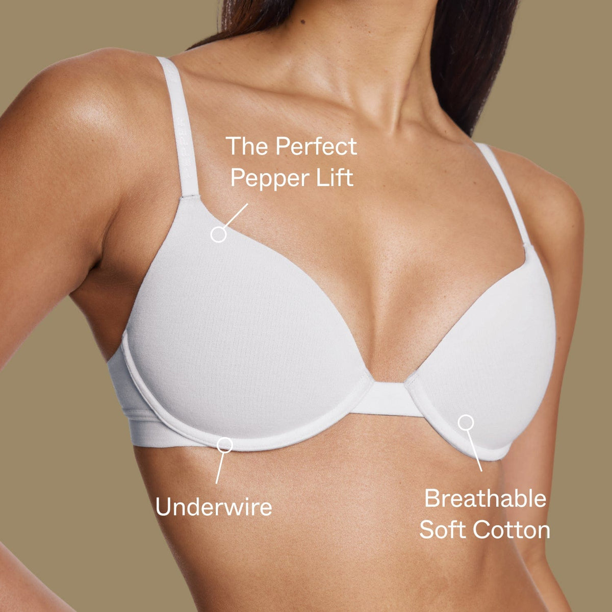 Supima® Cotton Lift Up Bra Black