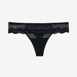 Signature Lace Thong Black