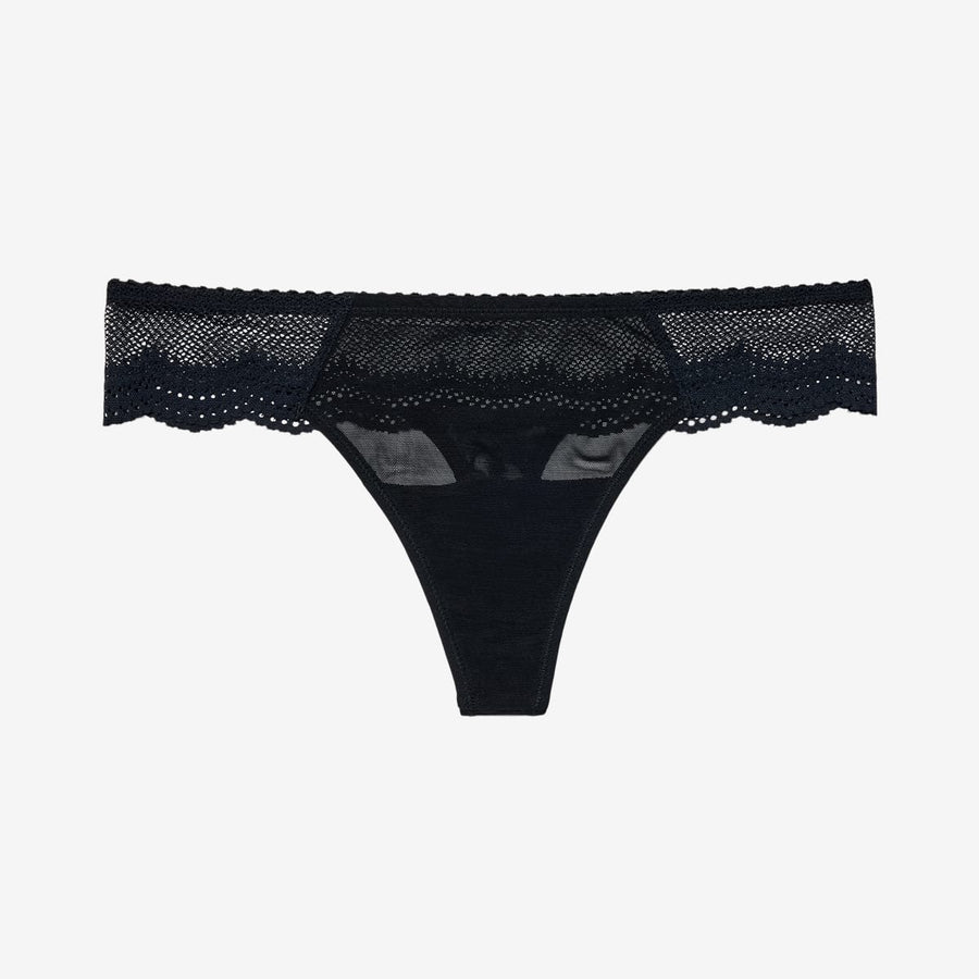Signature Lace Thong Black