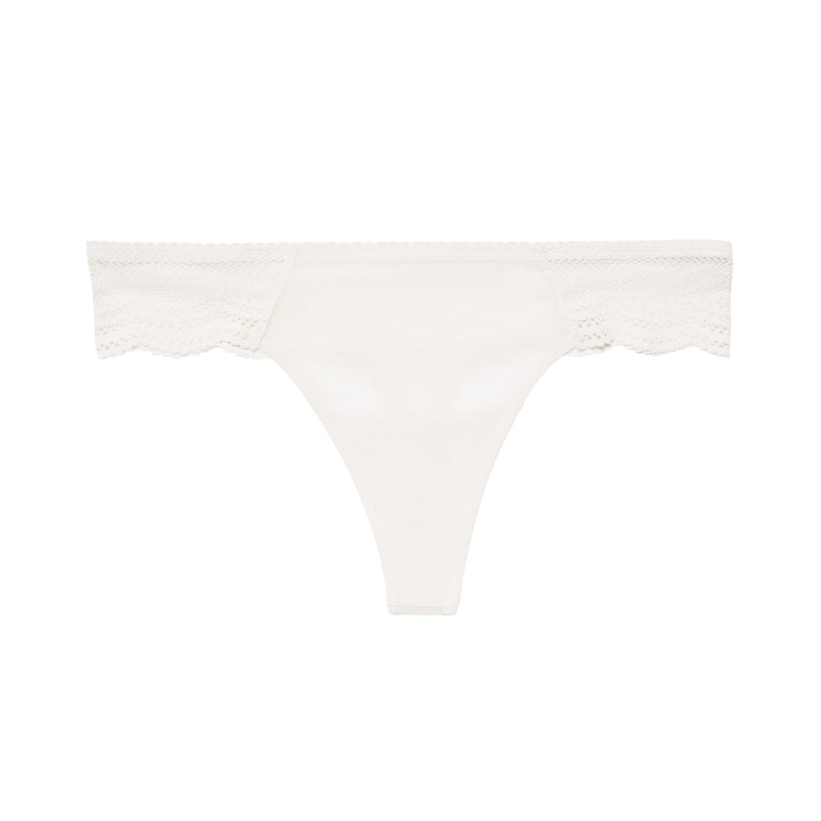 Signature Lace Thong Ecru