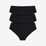 Simply Smooth No Show Hiphugger 3 Pack Black
