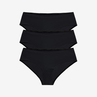 Simply Smooth No Show Hiphugger 3 Pack Black