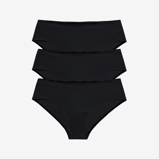 Simply Smooth No Show Hiphugger 3 Pack Black