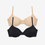 Simply Smooth T-Shirt Bra Duo Buff/Black