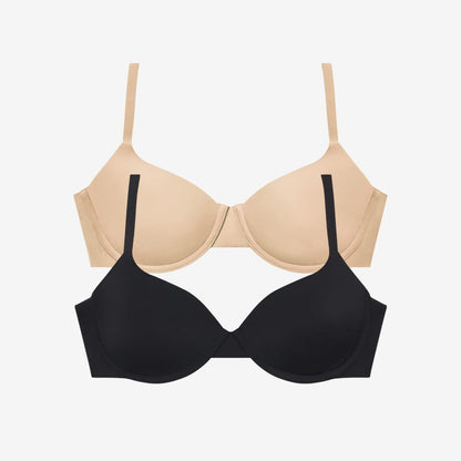 Simply Smooth T-Shirt Bra Duo Buff/Black