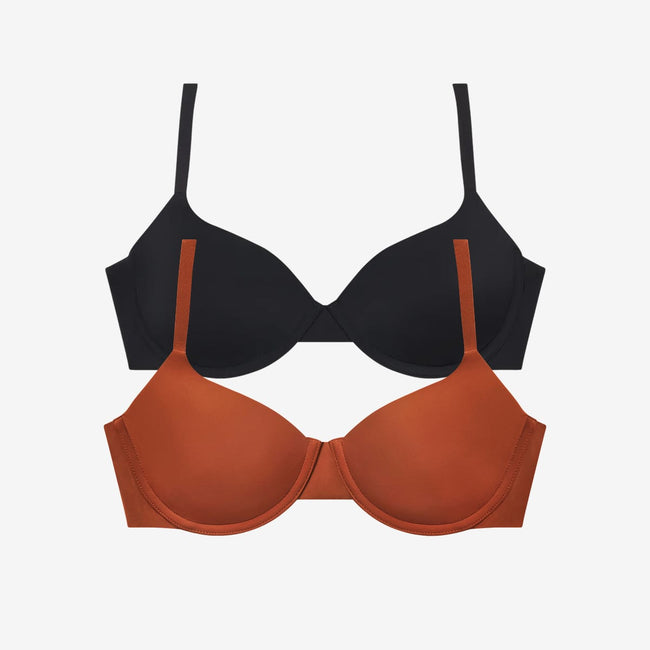 Simply Smooth T-Shirt Bra Duo Terra/Black