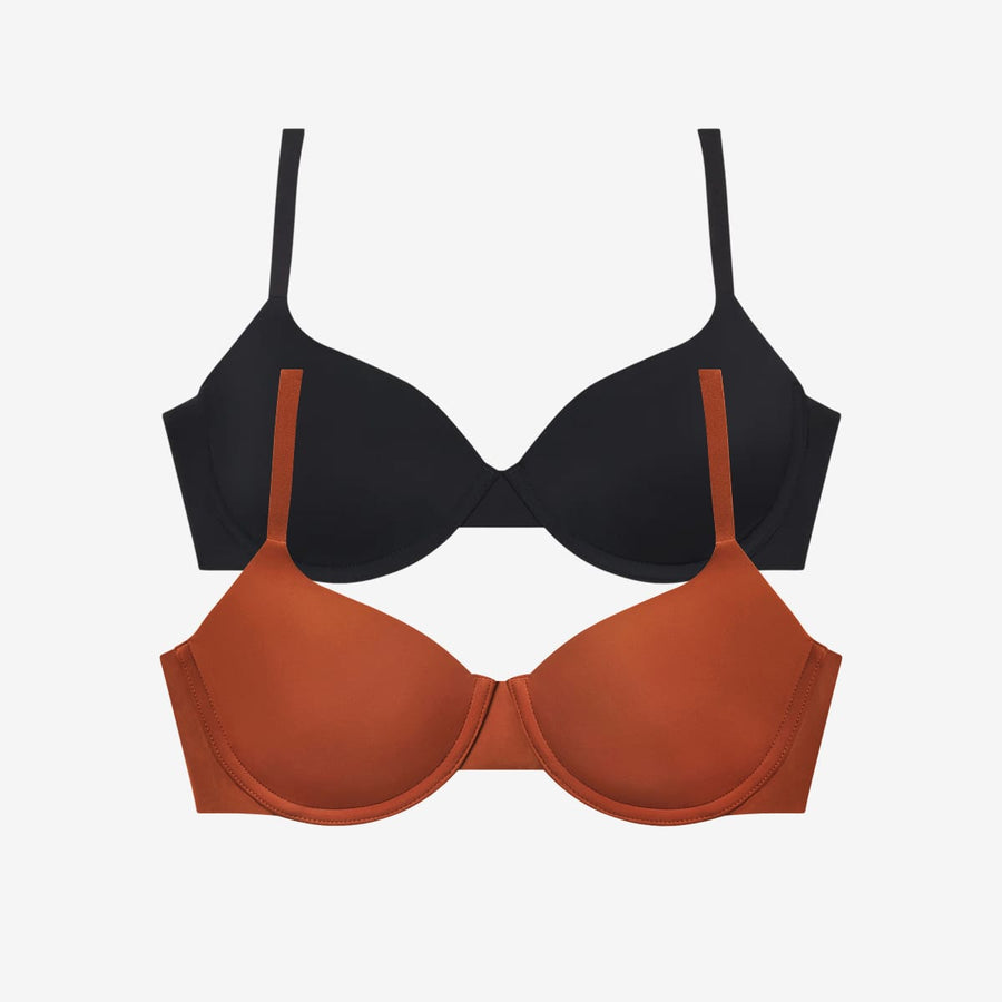 Simply Smooth T-Shirt Bra Duo Terra/Black