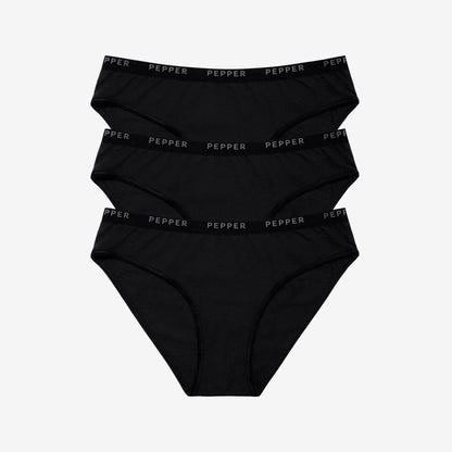 Supima® Cotton Bikini 3 Pack Black