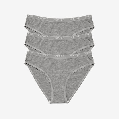 Supima® Cotton Bikini 3 Pack Heather Grey