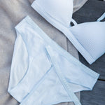 Supima® Cotton String Thong Powder Blue Stripe