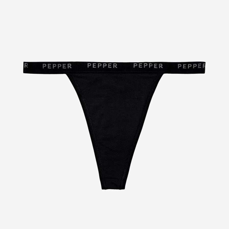 Supima® Cotton String Thong Black