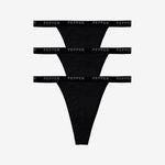 Supima® Cotton String Thong 3 Pack Black