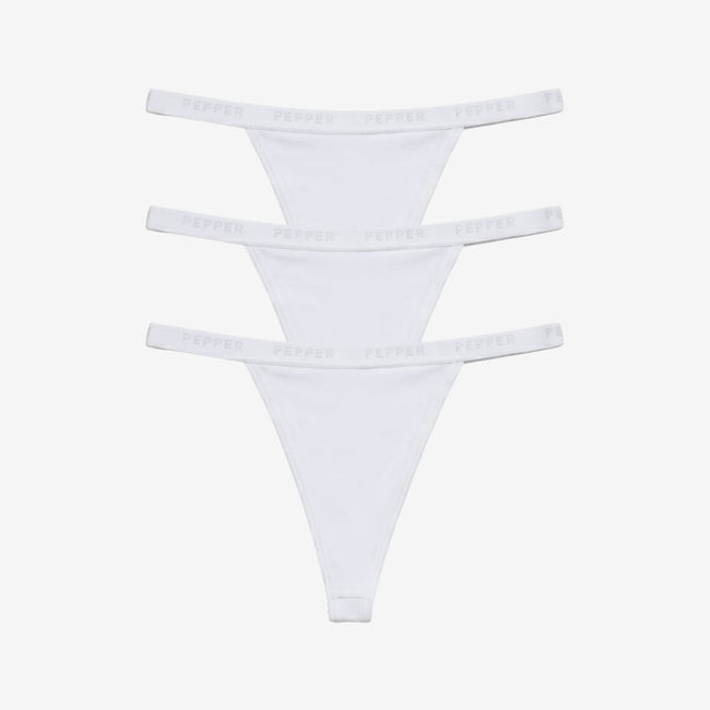 Supima® Cotton String Thong 3 Pack White