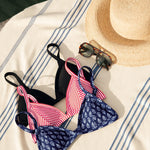 Triangle Bikini Top Cabana (Riviera/White)